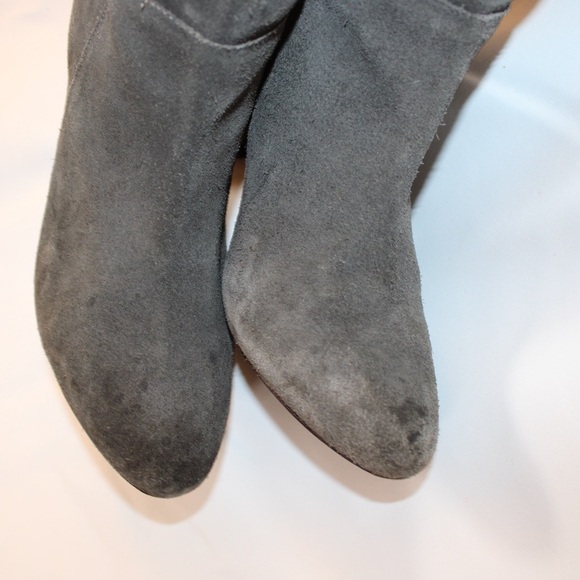 Joie Gray Suede Knee High Boots Women’s Size 6.5 Heeled Over the Knee - Picture 5 of 11